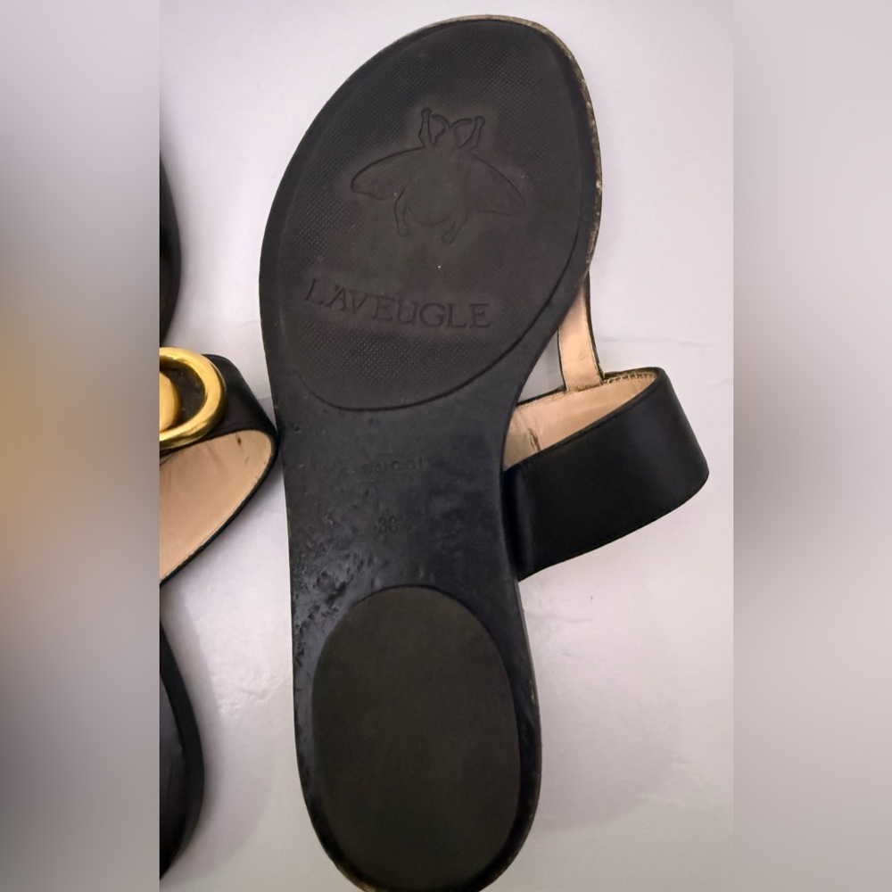 Gucci Black and Gold Sandals - Picture 8 of 16
